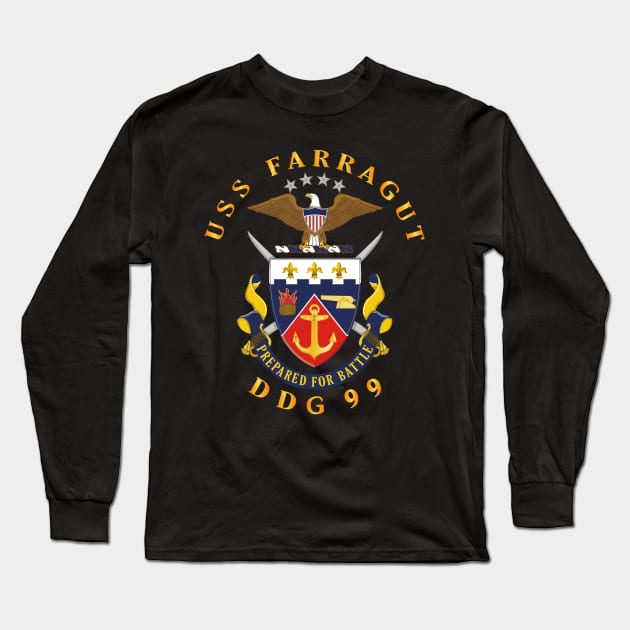 USS Farragut  (DDG - 99) wo Background Long Sleeve T-Shirt by twix123844